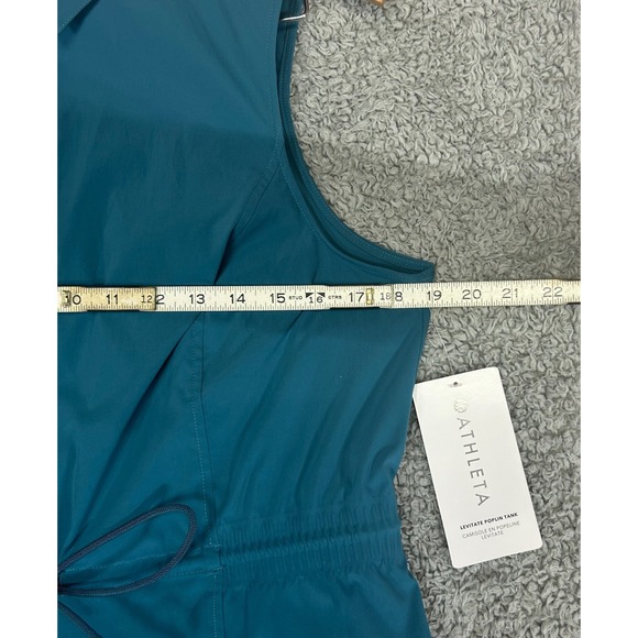 Athleta Levitate Poplin Tank Women L Teal Blue NWT Activewear Outdoor Utility - Picture 6 of 8
